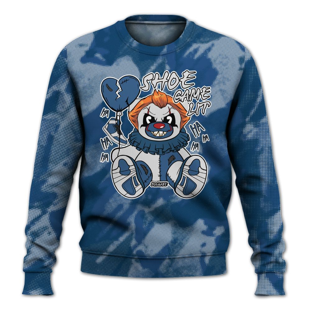 Sweatshirt To Match High OG Midnight Navy 1s - Shoe Game Bear Abstract Halftone All Over Print