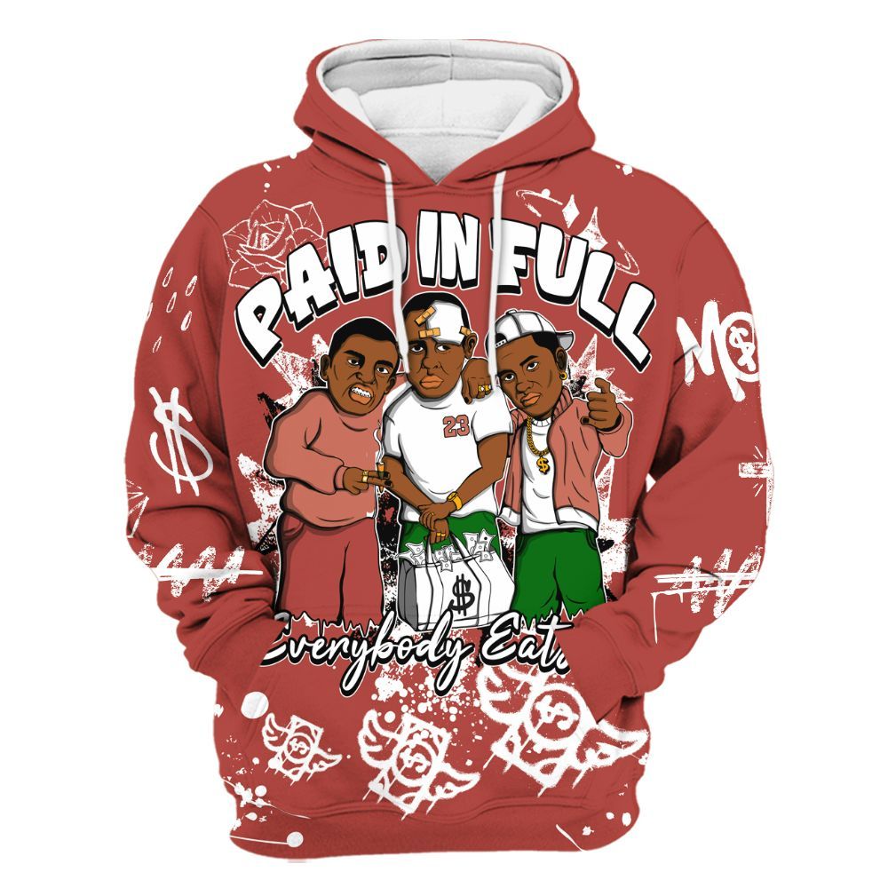 Hoodie To Match Dune Red 13s - Everybody Paid In Full Crayon All Over Print