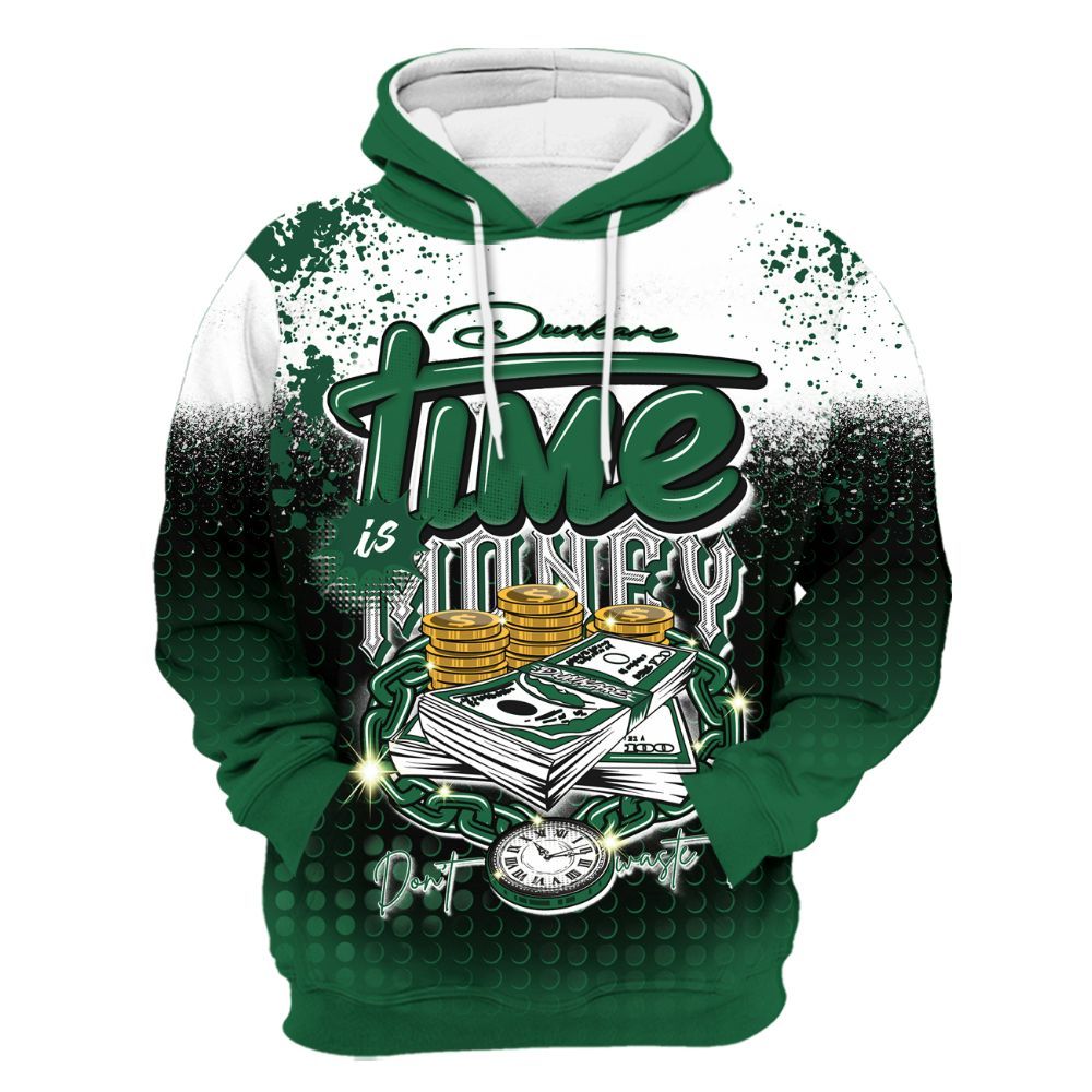 Hoodie To Match High Gorge Green 1s - Halftone Time Is Money All Over Print