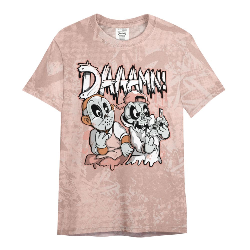 Shirt To Match Low Legend Pink 11s - Damn Shoe Graphic Heart Grunge All Over Print