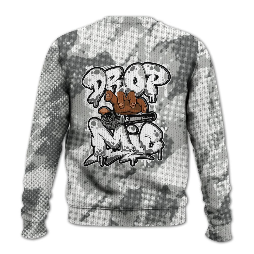 Knitted Sweater To Match Paris Cement Grey 4s - Drop Mic Abstract