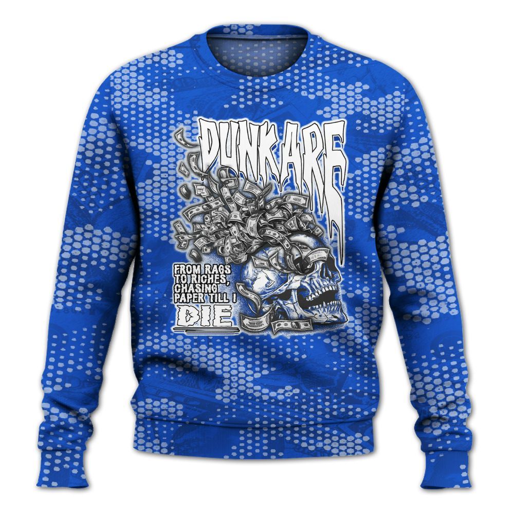 Sweatshirt To Match Air Foamposite One Royal - From Rags To Riches All Over Print