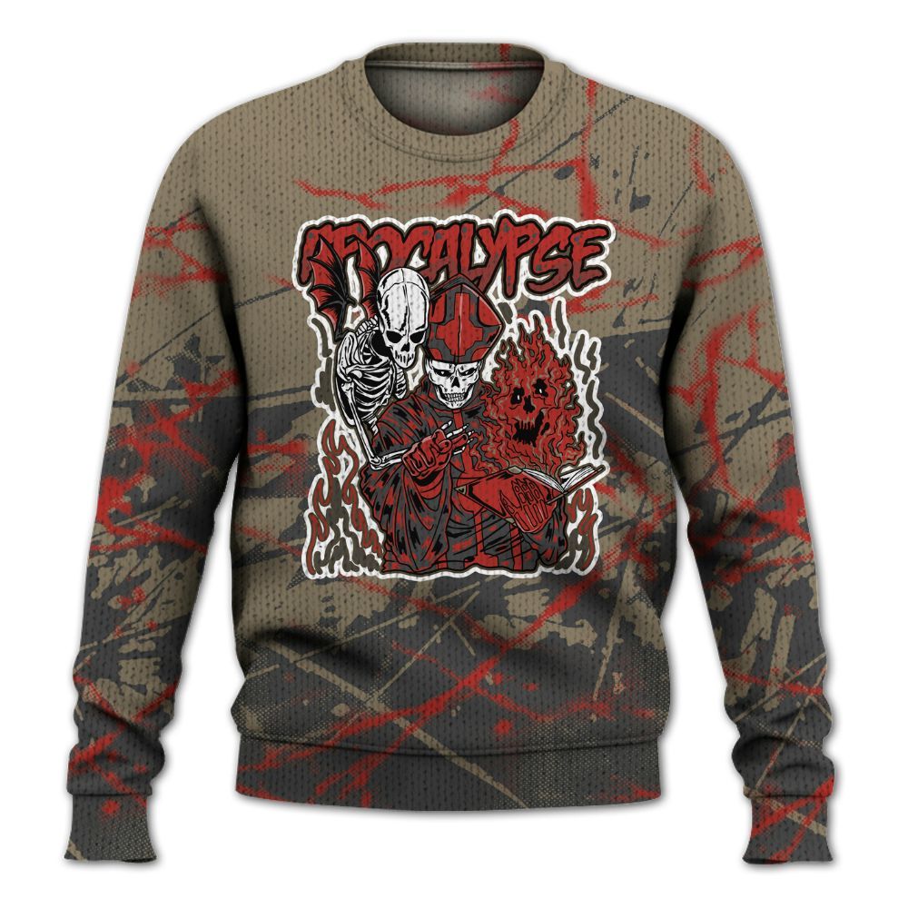 Knitted Sweater To Match Olive 9s - Apocalypse Skeleton Profound