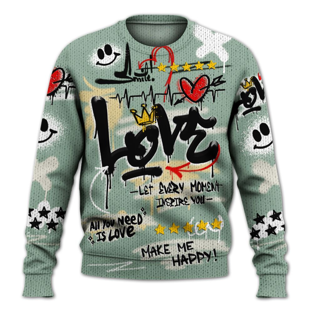 Knitted Sweater To Match Joins Year Of The Snake 5s - Happy Love Beats Graffiti Streetwear