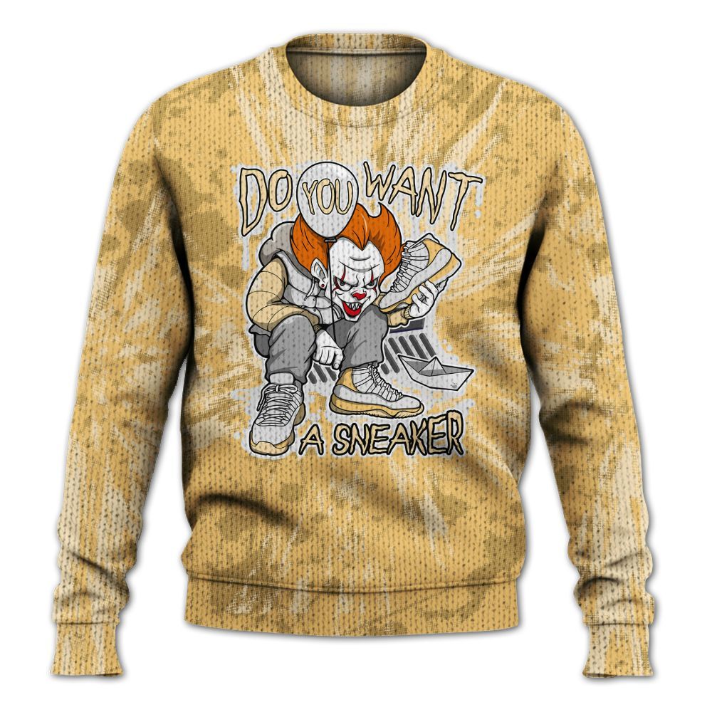 Knitted Sweater To Match Craft Paris 6s - Clown Scary Sneakers Graphic Halloween