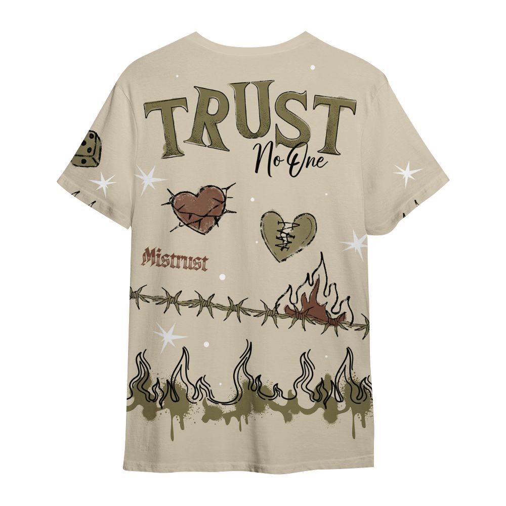 Shirt To Match Sail Neutral Olive 6s - Trust No One Snake-Bite Doodle Crayon All Over Print