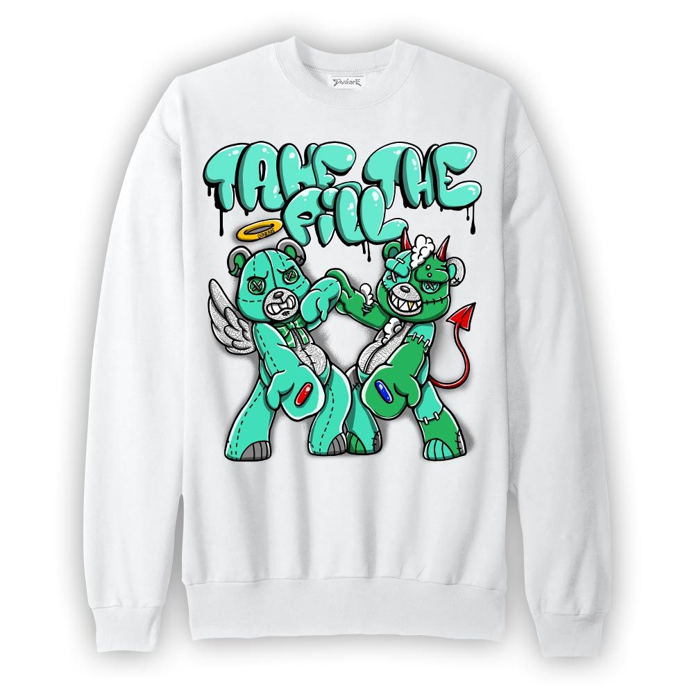 Sweatshirt To match Black Green Glow 3s Sweatshirt - Take The Pill Hugz Graphic