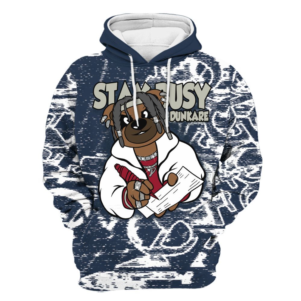 Hoodie To Match Navy Blue 2024 6s - Maintain Activity Bear Avant-Garde All Over Print