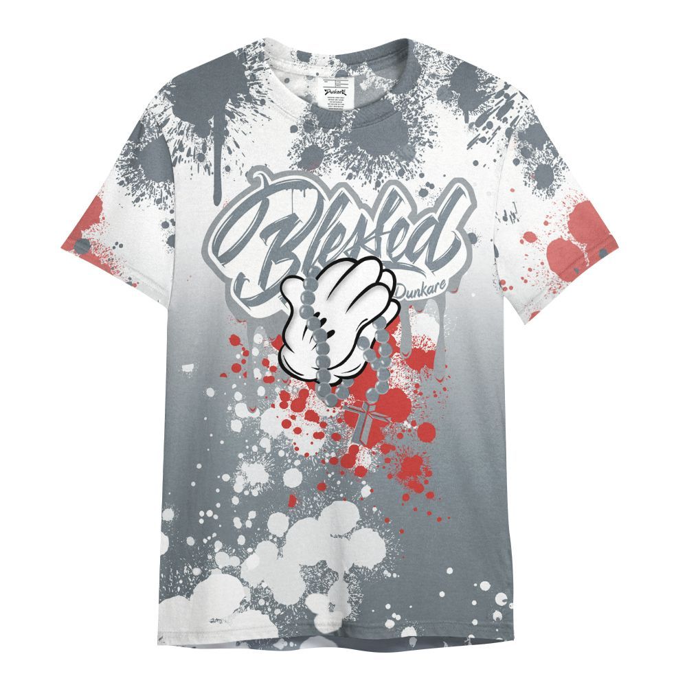 Shirt To Match Wolf Grey 13s - God Blessed Ink Drip All Over Print
