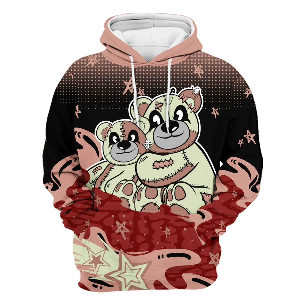 Hoodie To Match Valentines Day 3s - Sincere Fondness Bear Stars All Over Print