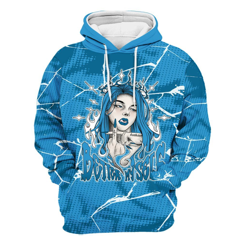 Hoodie To Match Powder Blue 9s - My-Self Crack Unique All Over Print