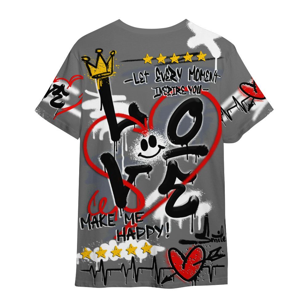 Shirt To Match Cool Grey 6s - Happy Love Beats Graffiti Streetwear All Over Print