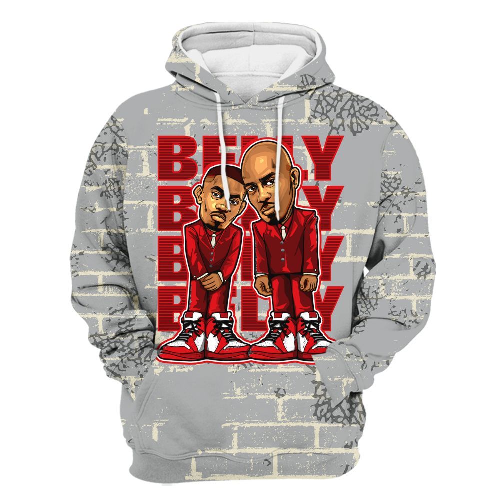 Hoodie To Match Cement Grey 3s - Belly Sneakers Graphic Halloween All Over Print