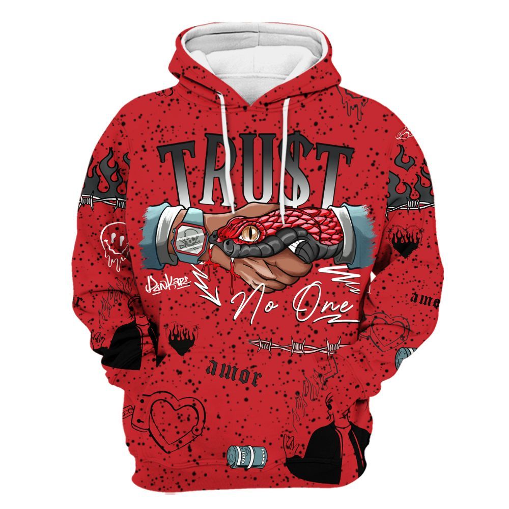 Hoodie To Match Retro Halloween 5s - Snake Trust No One All Over Print