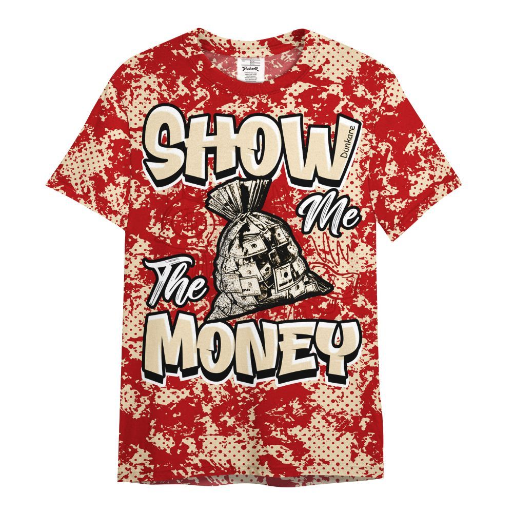 Shirt To Match Dunk Low Strawberry Waffle - Show Me The Money Retro All Over Print