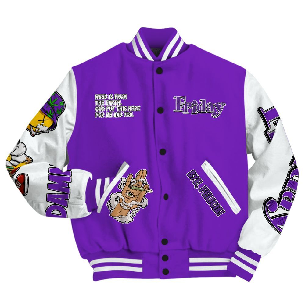 Varsity Jacket To Match Retro Dark Iris 3s - Friday Sneaker Stress Style All Over Print