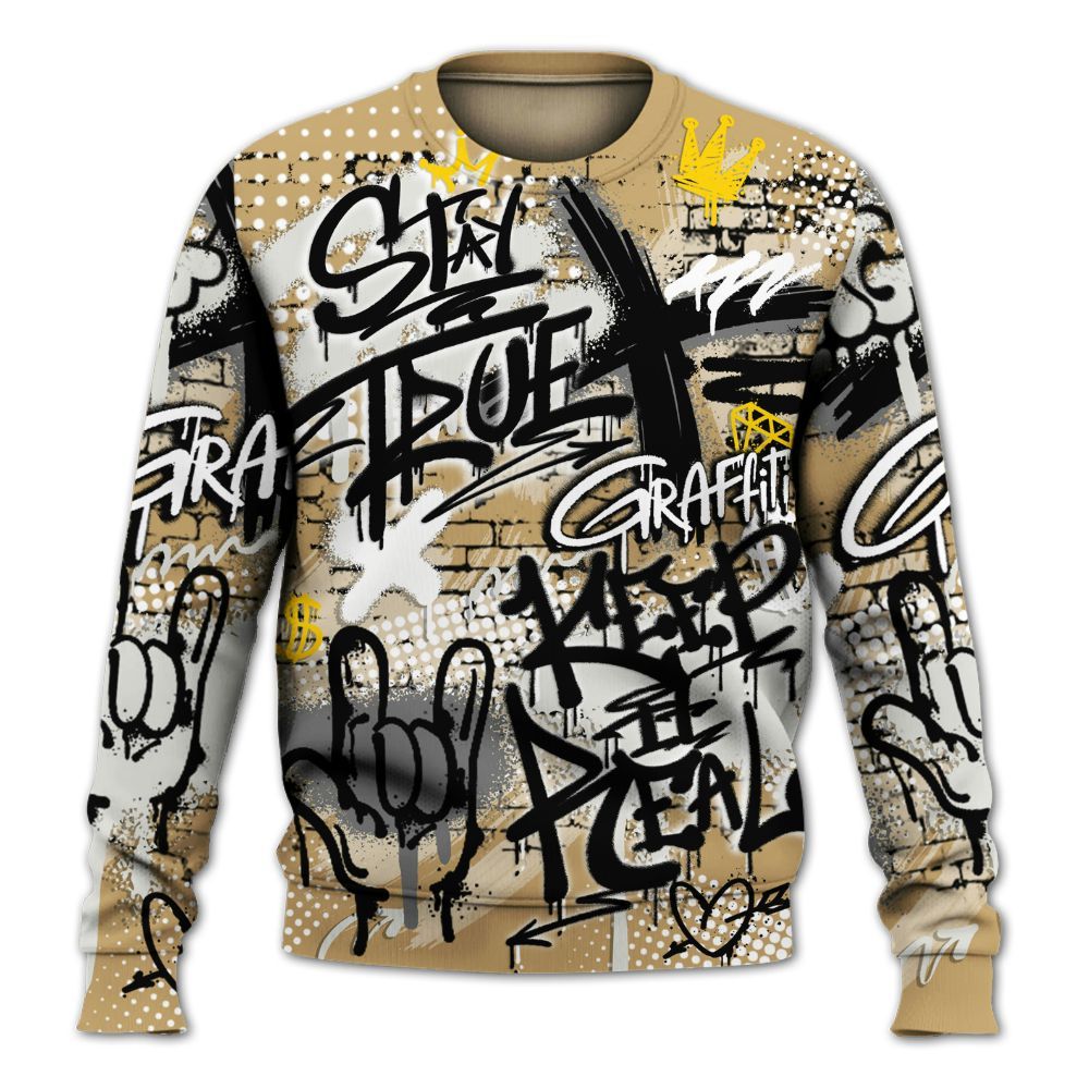 Sweatshirt To Match Black LD 1000 - True It Real Graffiti Streetwear All Over Print