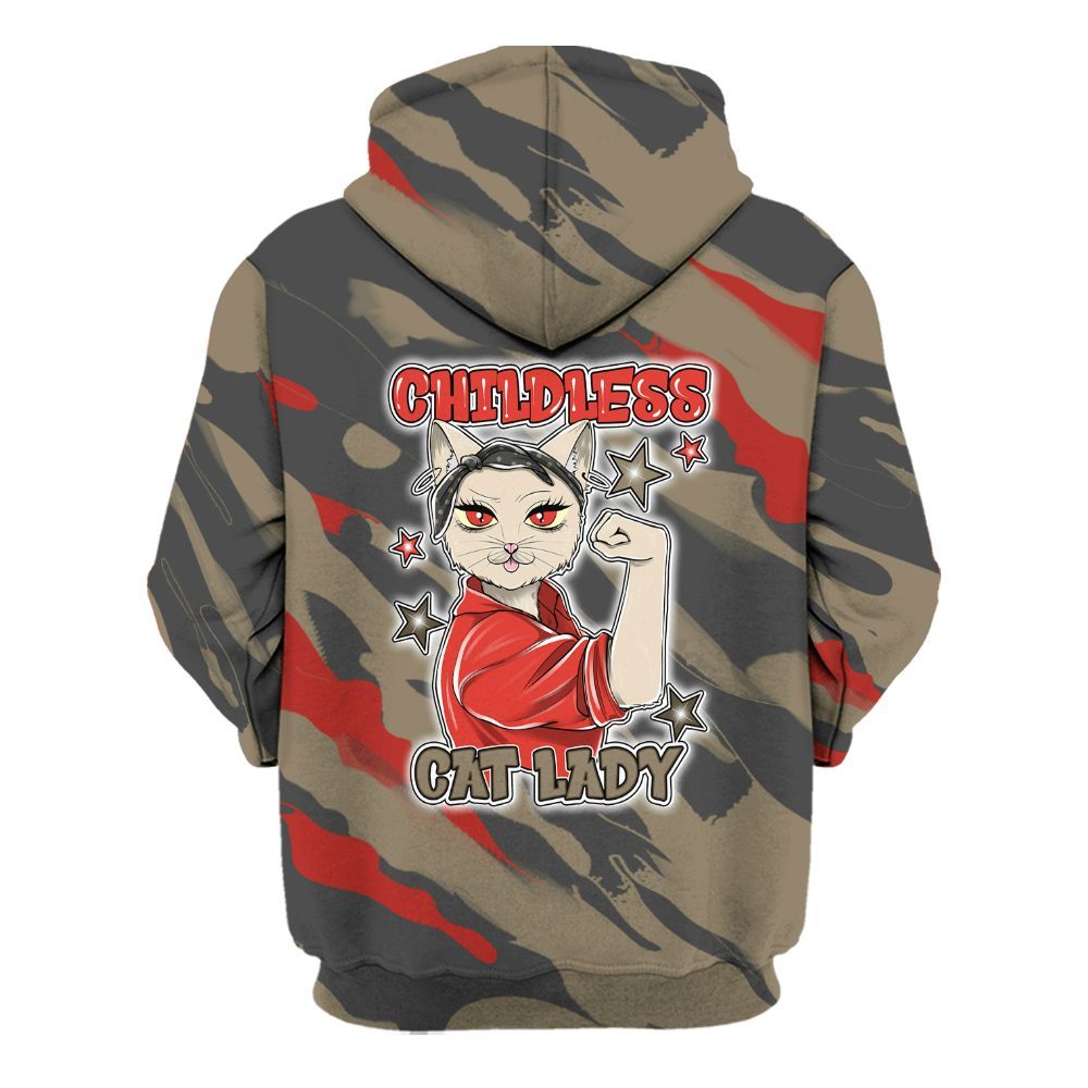 Hoodie To Match Olive 9s - Childless Kat Lady All Over Print