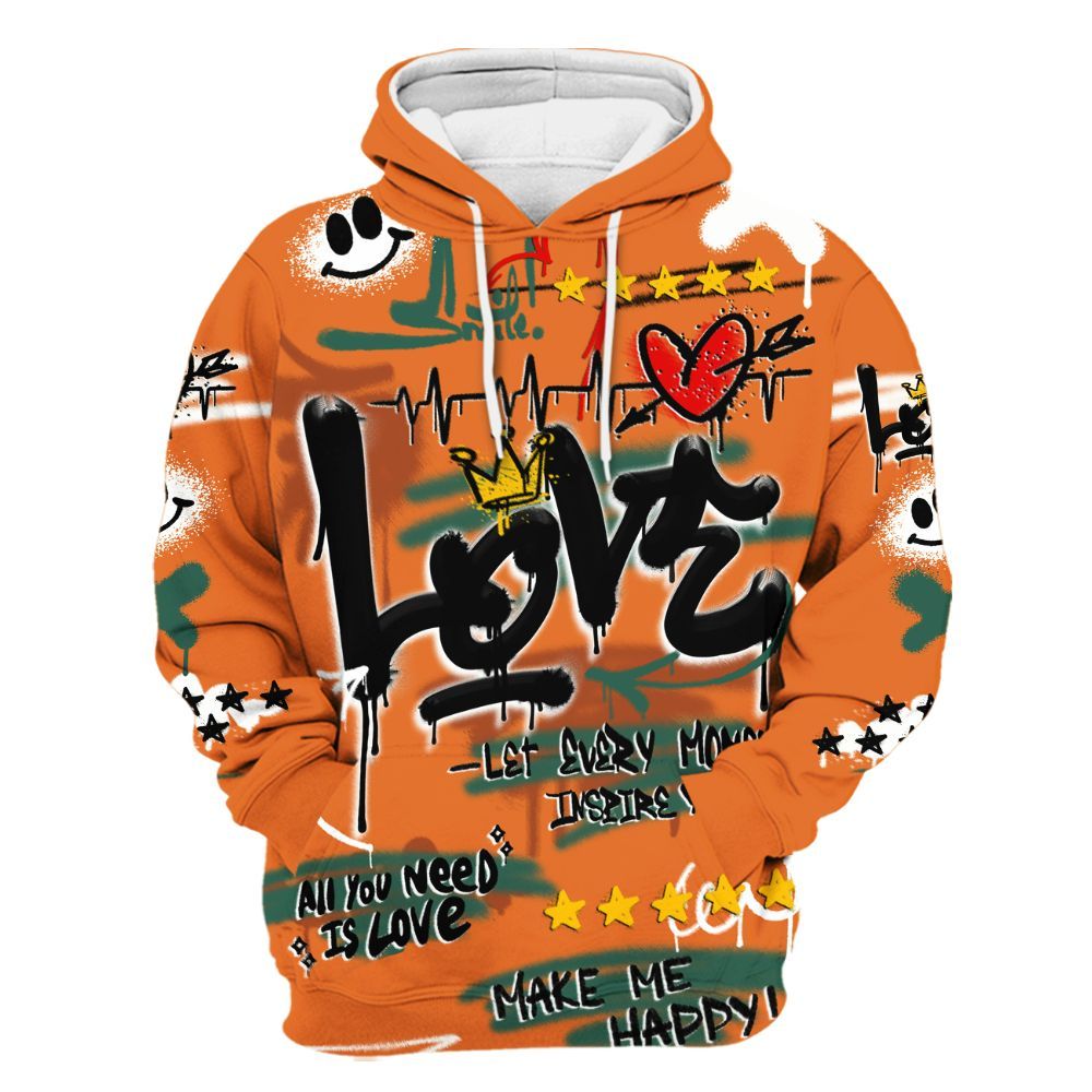 Hoodie To Match Dunk Low Ceramic - Happy Love Beats Graffiti Streetwear All Over Print