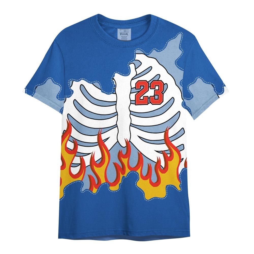 Shirt To Match Low Space Royal 11s - Number 23 Skeleton Flame Shirt Outfit