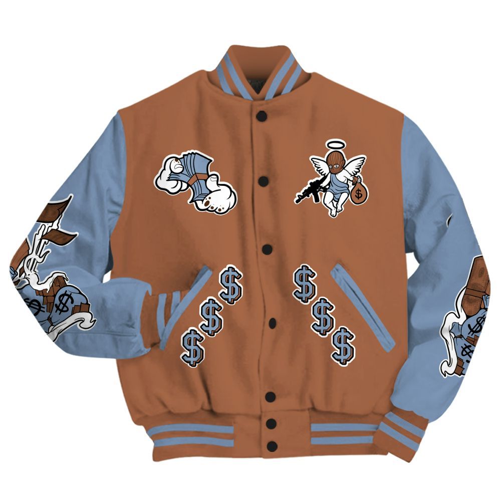 Varsity Jacket To Match Air Foamposite Metallic Copper - Ones Move In Silence Graphic All Over Print