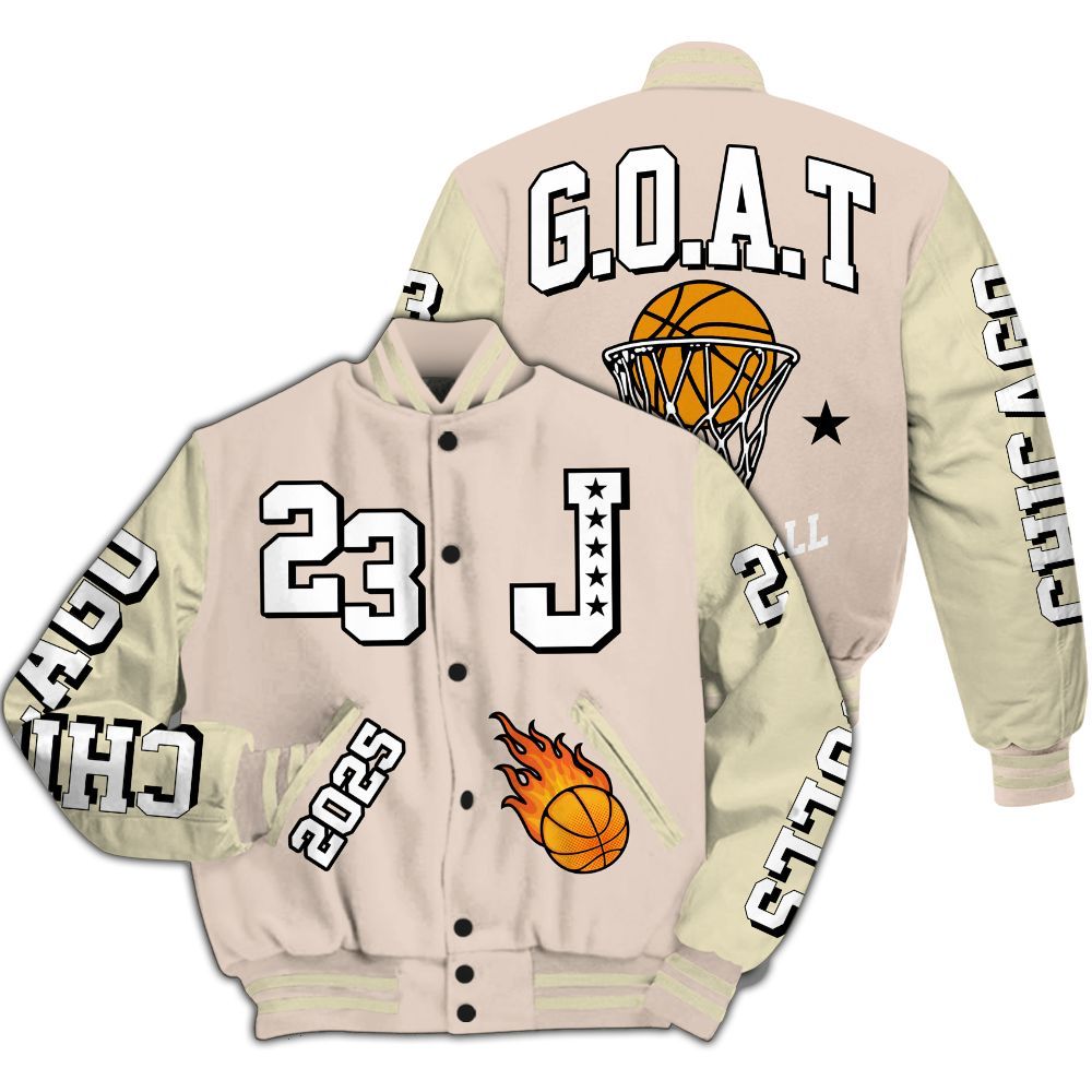 Varsity Jacket To Match A Ma Maniere X Fossil Stone 4s - Chicago 23 Basketball All Over Print