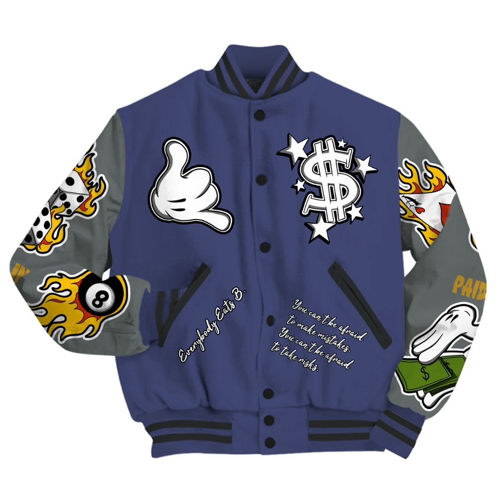 Varsity Jacket To Match Lakeshow 4s - Everybody Paid In Full Graphic All Over Print