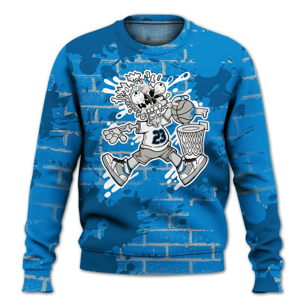 Sweatshirt To Match Military Blue 4s - 85's Dunks Graphic Halloween All Over Print