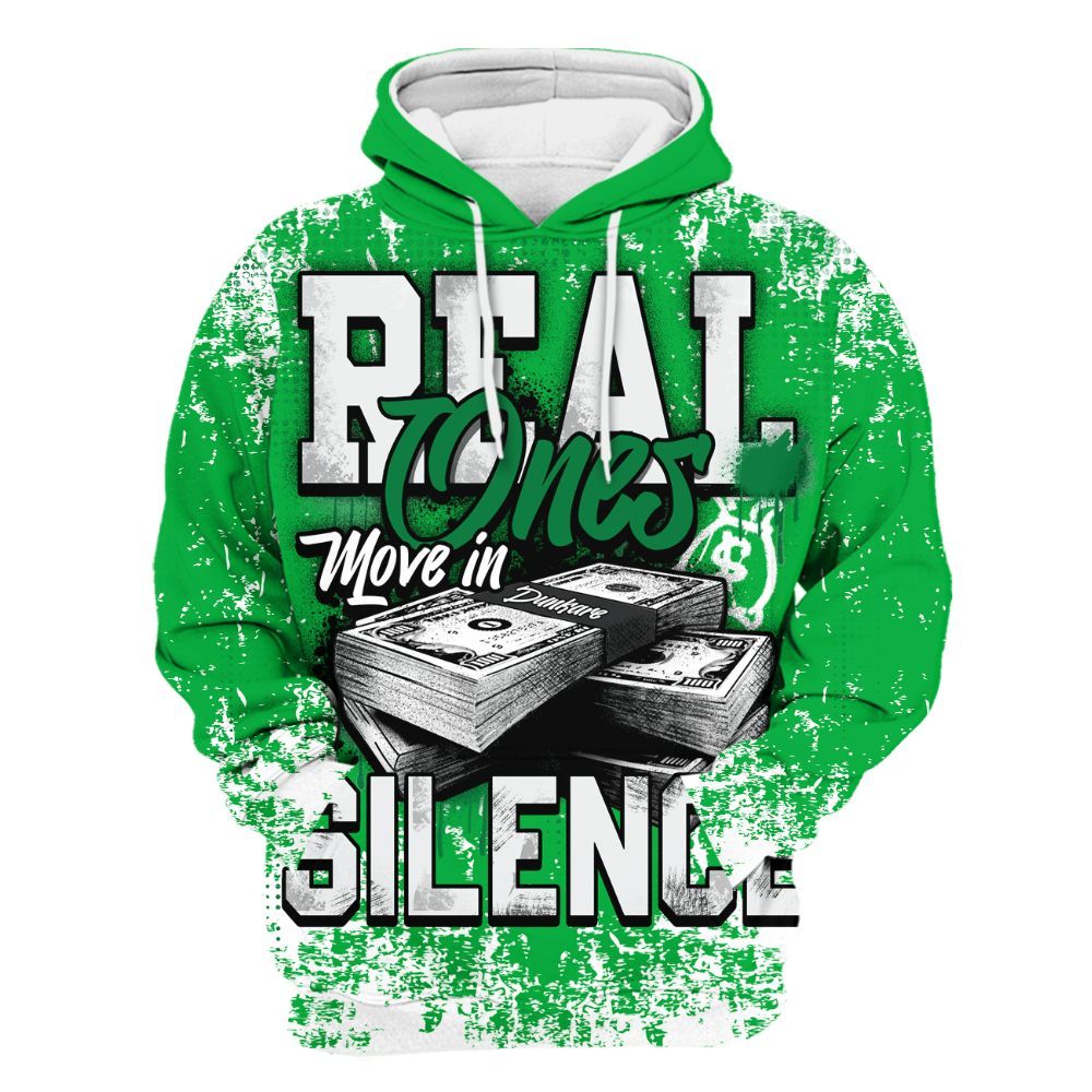 Hoodie To Match Lucky Green 5s - Move In Silence Money Street Retro All Over Print