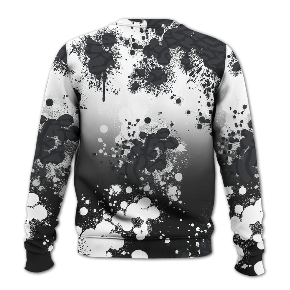Sweatshirt To Match Black Cat 3s - God Blessed Ink Drip All Over Print