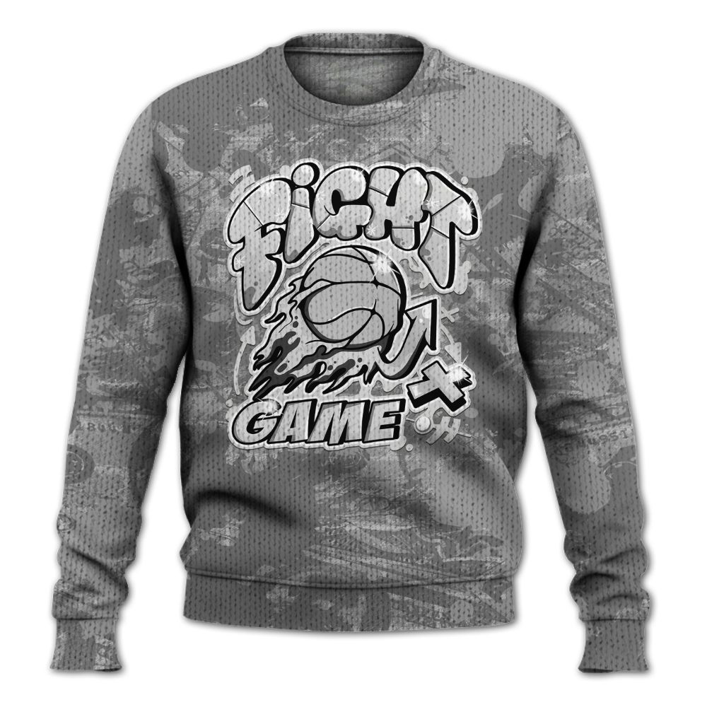 Knitted Sweater To Match Black Wolf Grey 12s - Fighter Games Graphic Street Art