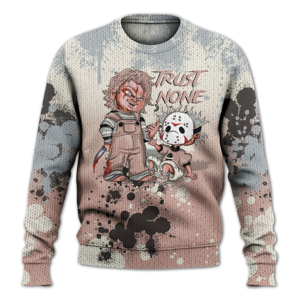 Knitted Sweater To Match Air Force Low 1 Arctic Orange - Trust No One Scary