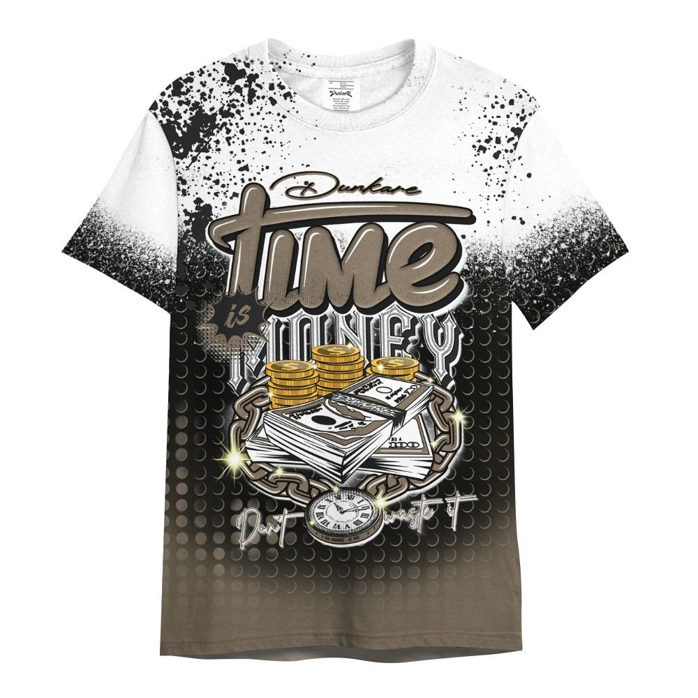 Shirt To Match Low OG Dark Mocha 1s - Halftone Time Is Money All Over Print