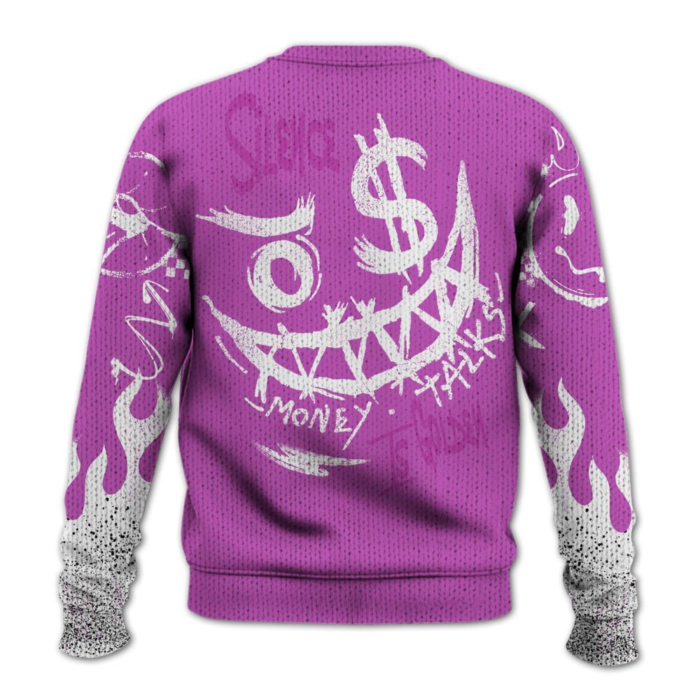 Knitted Sweater To Match Hyper Violet 4s - Mouth Burning Street Style