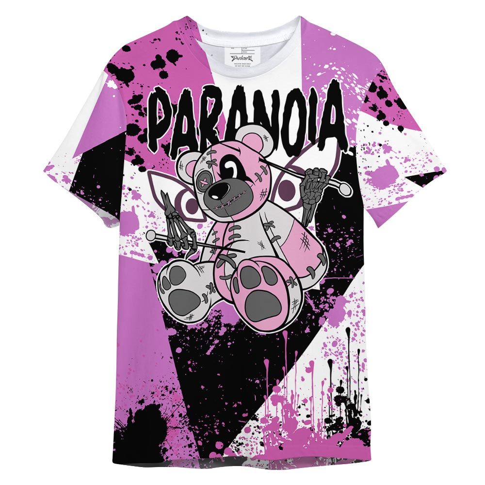 Shirt To Match Hyper Violet 4s T- - Paranoia Bear T- Shirt Graphic Splatter Unisex 2701 NCMD