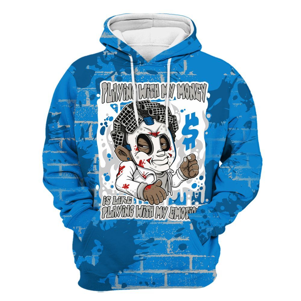 Hoodie To Match Military Blue 4s - Playing With My Money Graphic Halloween All Over Print
