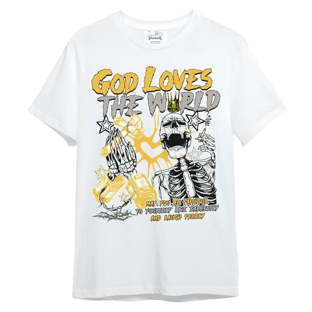 Shirt To Match Low Yellow Python 11s - God Loves The World Unisex Shirt