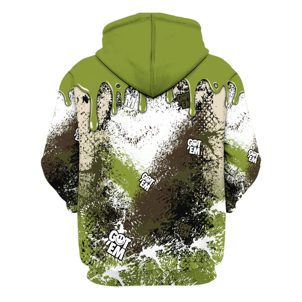 Hoodie To Match SB Dunk Low Asparagus - Dripping 23 Drip All Over Print