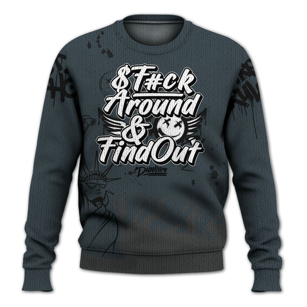 Knitted Sweater To Match Air Max Sunder Gore Tex Black - Graphic Fck Around Find Out