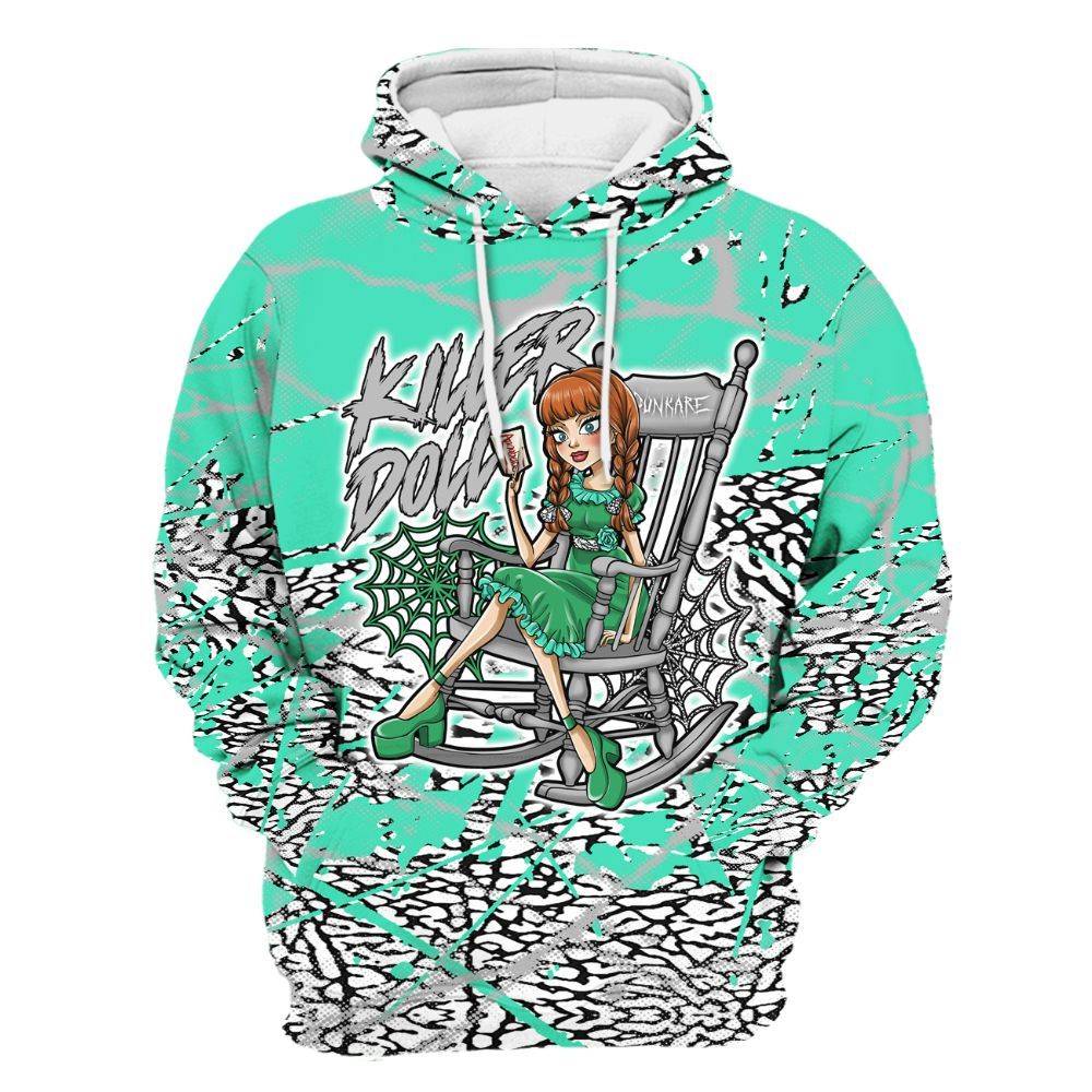 Hoodie To Match Black Green Glow 3s - Killer Doll-A Halloween Profound All Over Print