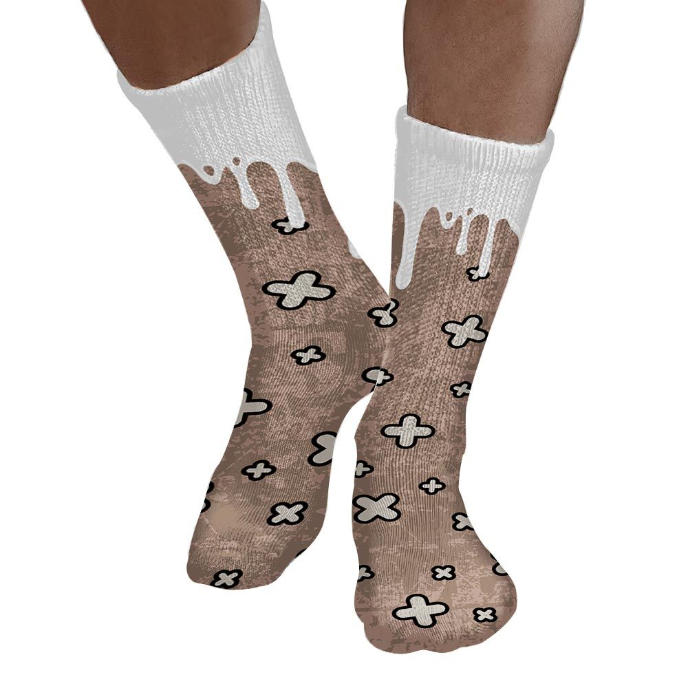 Sock To Match OG Latte 1s - Dripping Signs Graphic Unisex