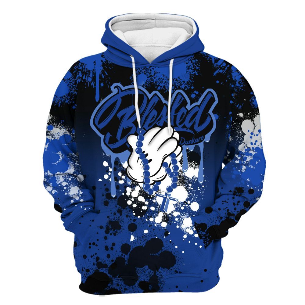 Hoodie To Match Air Foamposite One Royal - God Blessed Ink Drip All Over Print