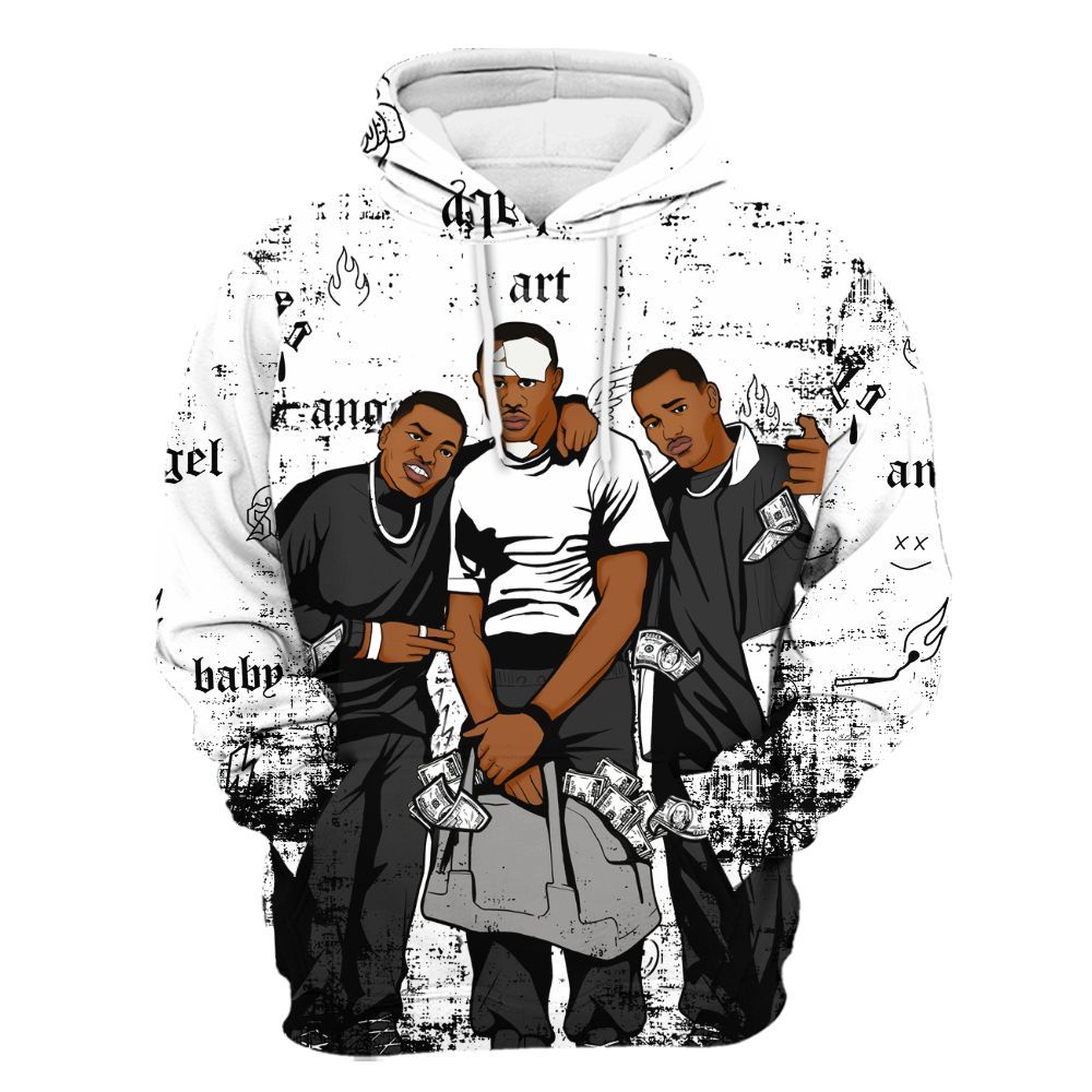 Hoodie To Match OG Steel Grey 10s - Paid In Full Money All Over Print