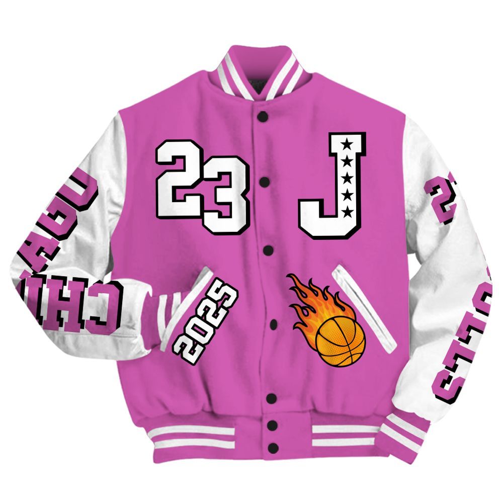 Varsity Jacket To Match Hyper Violet 4s - Chicago 23 Basketball All Over Print