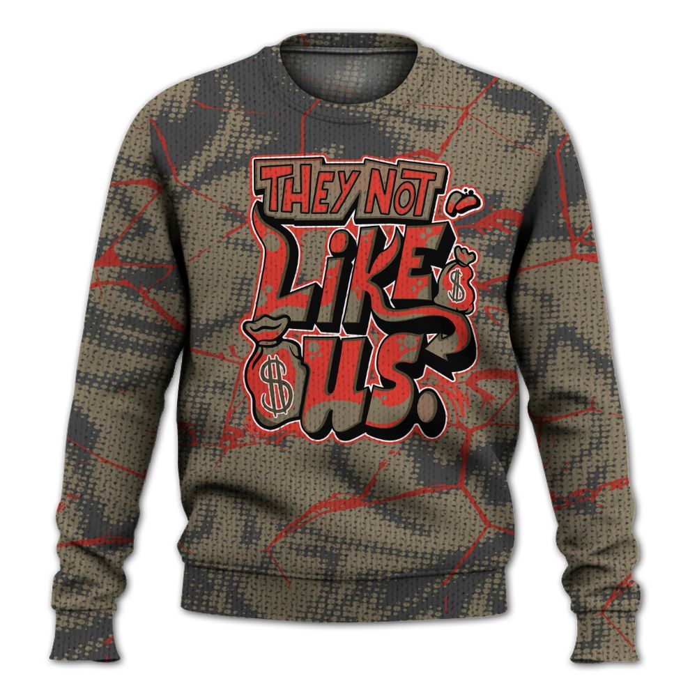 Knitted Sweater To Match Olive 9s - Dislike Us Graphic