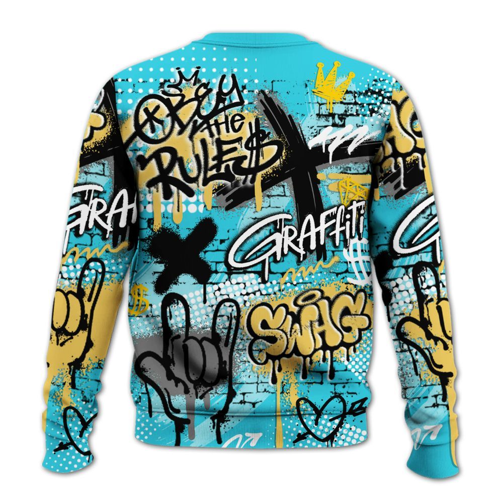 Sweatshirt To Match Retro Gamma Blue 11s - True It Real Graffiti Streetwear All Over Print