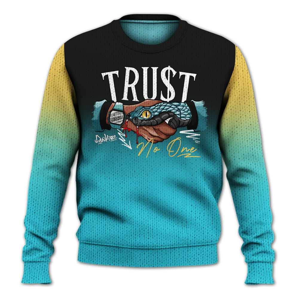 Sweater To Match Retro Gamma Blue 11s - Snake Trust No One Drip Graphic