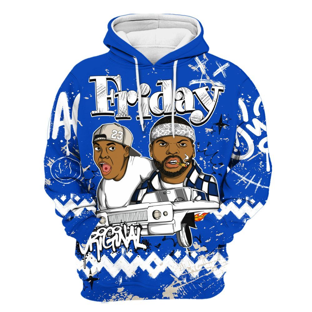 Hoodie To Match Low Game Royal 1s - Friday Sneaker Crayon All Over Print