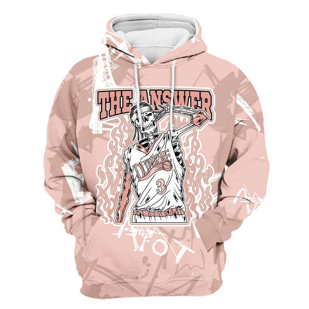 Hoodie To Match Low Legend Pink 11s - Allen Answer Skeleton Messyz All Over Print