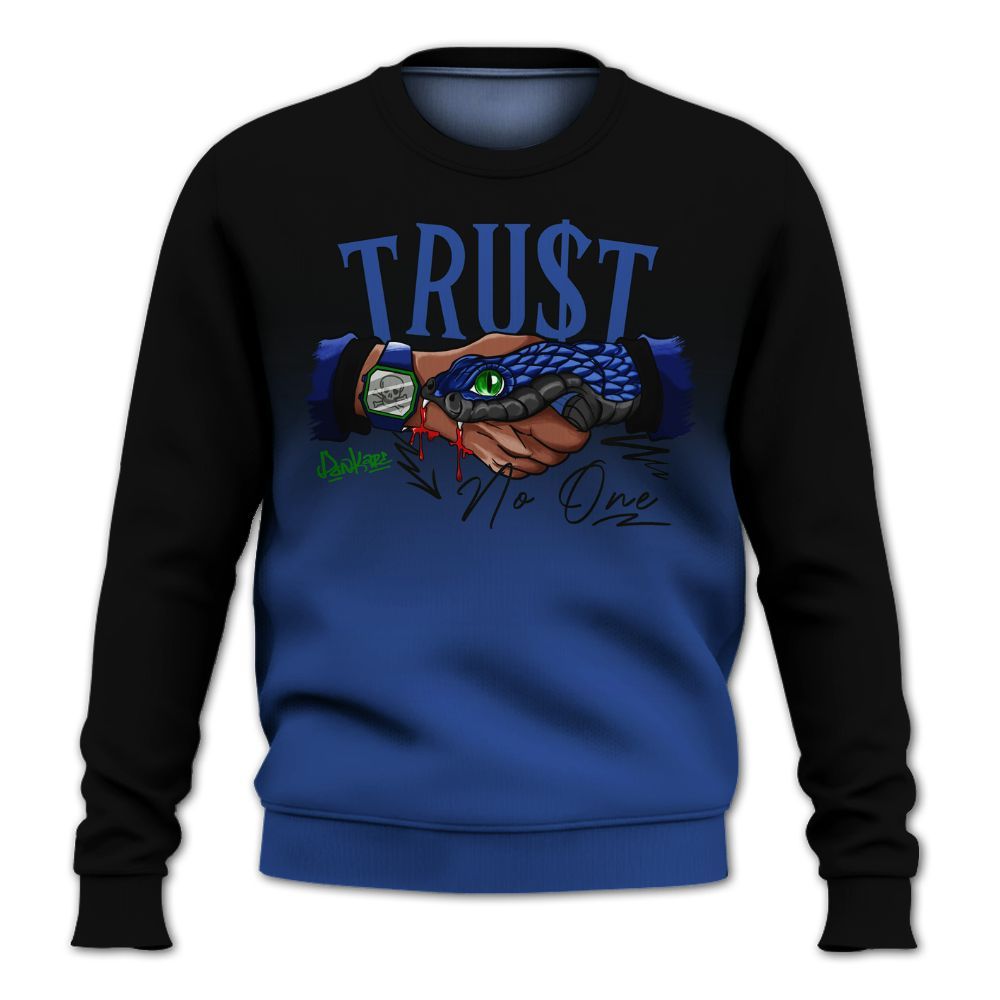 Sweatshirt To Match Retro Hyper Royal 13s - Snake Trust No One Drip All Over Print